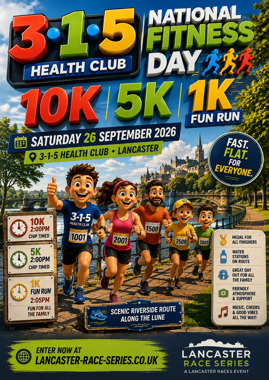 315 Health Club National Fitness Day 10k & 5k & fun run poster