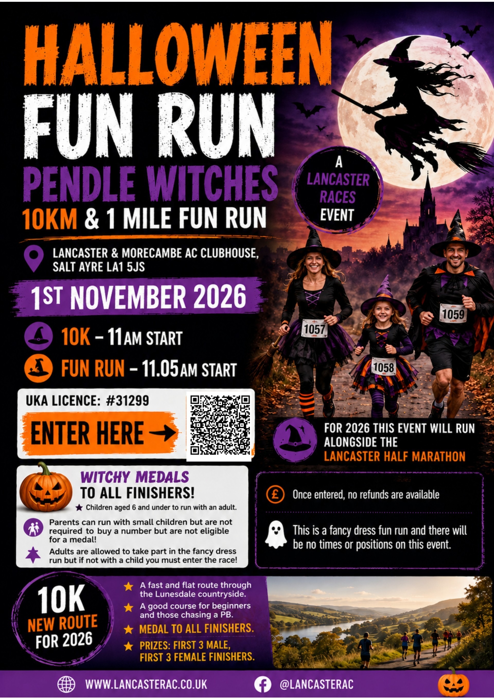 Halloween Pendle Witches Fun Run poster