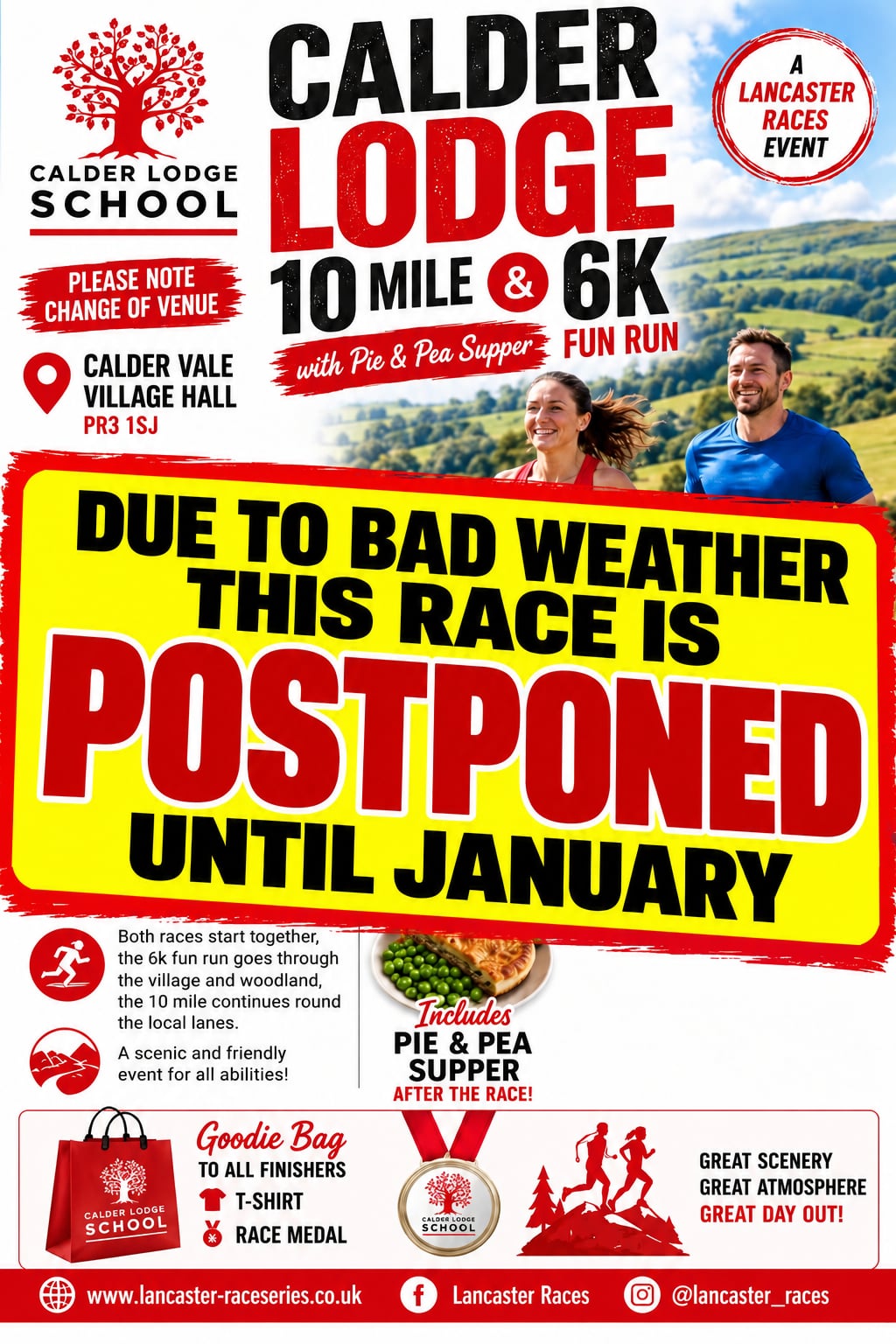 IMPORTANT: CALDER LODGE 10 MILE & 6K FUN RUN POSTPONED