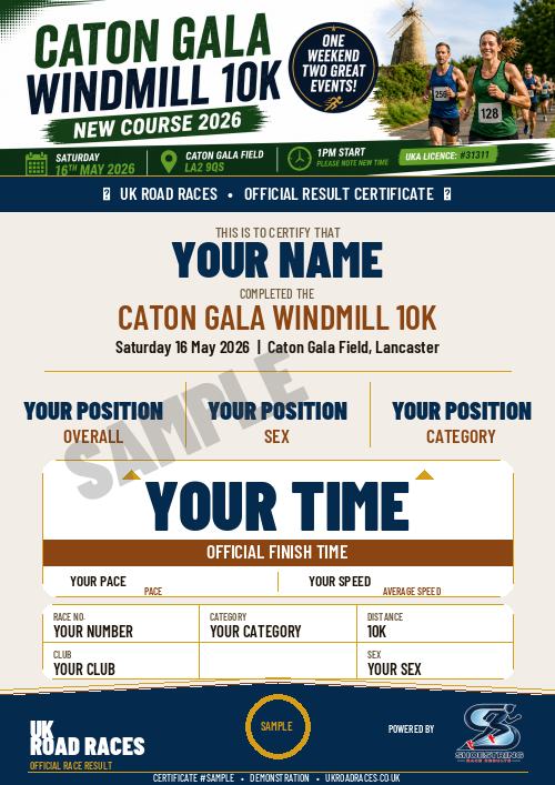Certificate 2.0 sample for this race