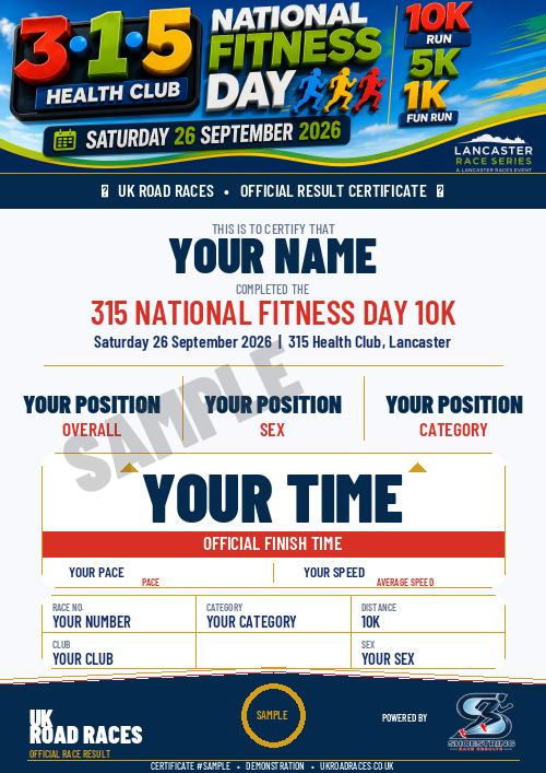Certificate 2.0 sample for this race
