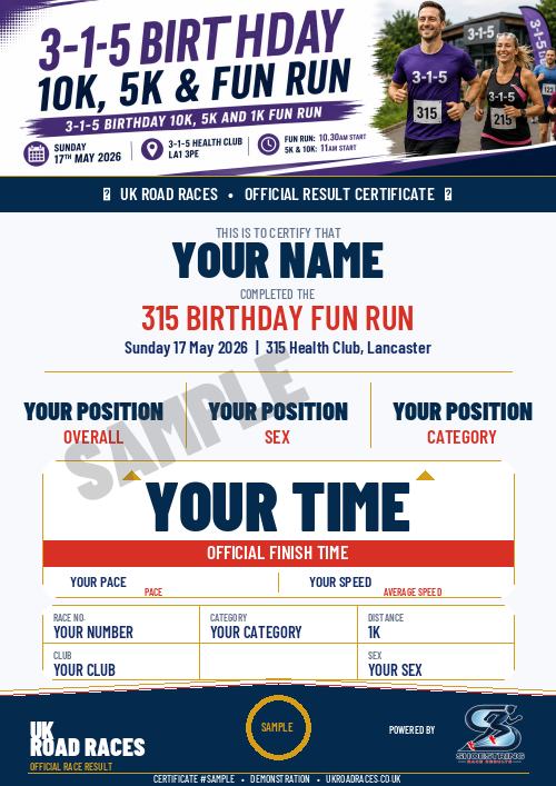 Certificate 2.0 sample for this race