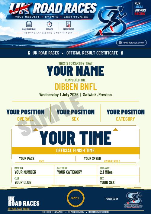 Certificate 2.0 sample for this race